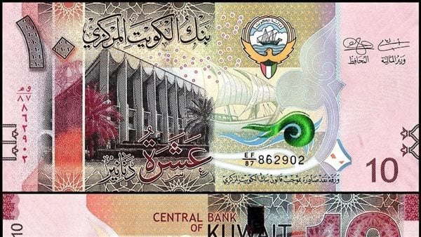 تراجع سعر الدينار الكويتي في 9 بنوك خلال تعاملات اليوم