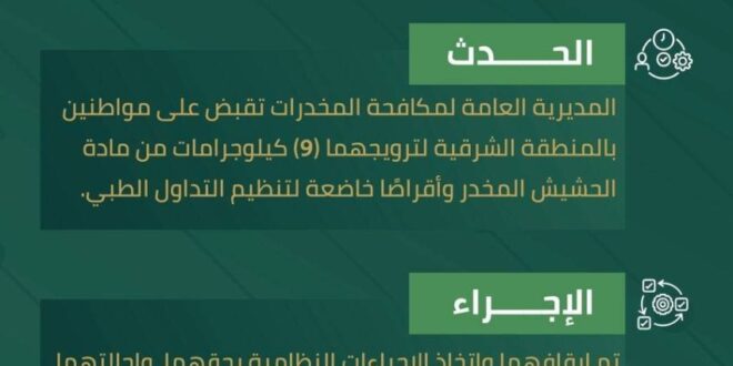 القبض على شخصين بالشرقية لترويجهما الحشيش وأقراصًا ممنوعة#القبض #على #شخصين #بالشرقية #لترويجهما #الحشيش #وأقراصا #ممنوعة