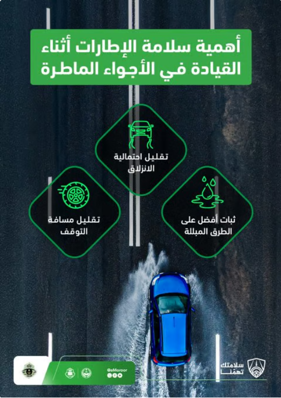 الإطارات السليمة تقلل الانزلاق في الأمطار وتحمي الأرواح#الإطارات #السليمة #تقلل #الانزلاق #في #الأمطار #وتحمي #الأرواح